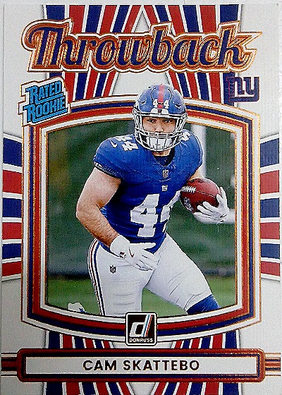 2025 Panini Donruss #36 Cam Skattebo Throwback Rated Rookie — front