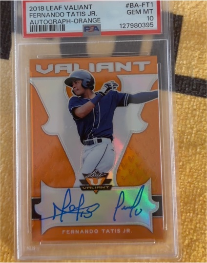 2018 Leaf Valiant #BA-FT1 Fernando Tatis Jr. Autograph Orange — front