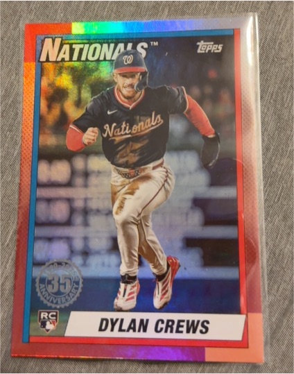 2025 Topps Update - 35th Anniversary Dylan Crews U90-46 Rainbow Foil Rookie — front