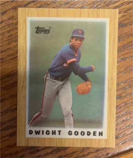 1987 Topps Major League Leaders Minis #23 Dwight Gooden — front