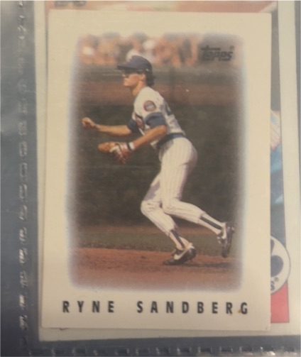 1986 Topps Mini Major League Leaders #39 Ryne Sandberg — front