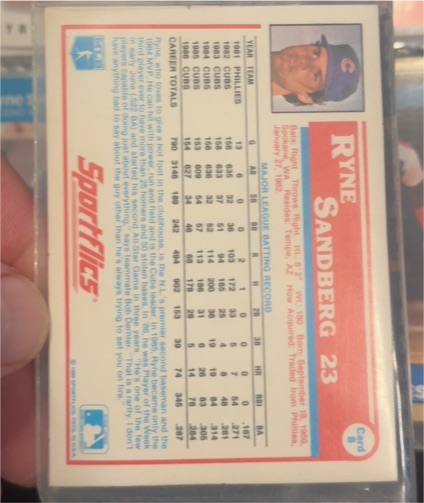 1987 Sportflics #23 Ryne Sandberg — front