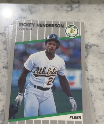 1989 Fleer Update #U-54 Rickey Henderson — front