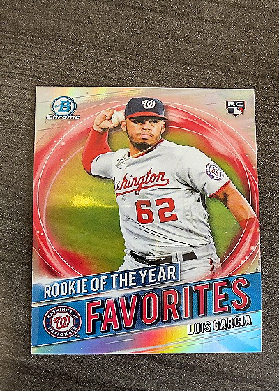 2021 Bowman Chrome Rookie of the Year Favorites #RRY-LG Luis Garcia — front