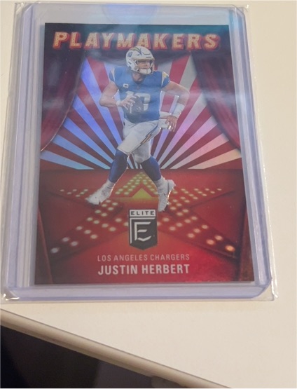 2022 Panini Donruss Elite Playmakers #PM-8 Justin Herbert — front