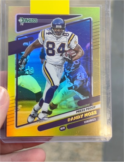 2021 Donruss Gold Holo Press Proof #228 Randy Moss — front