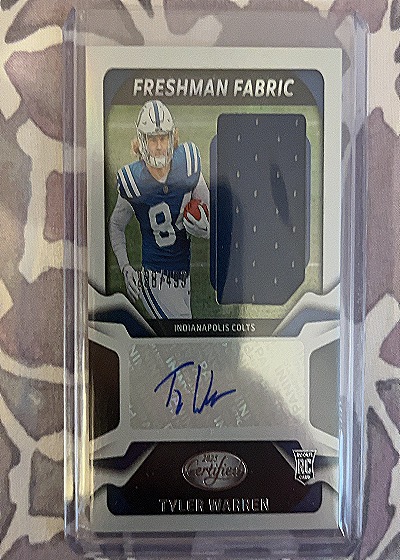 2023 Panini Certified Freshman Fabric #Tyler Warren — front