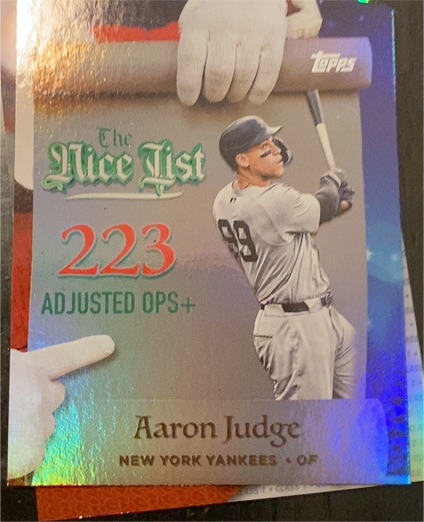 2025 Topps Holiday #MNL-25 Aaron Judge The Nice List — front