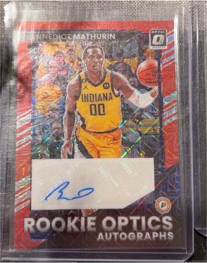 2022-23 Donruss Optic #ROA-BNM Bennedict Mathurin Rookie Optics Autographs — front