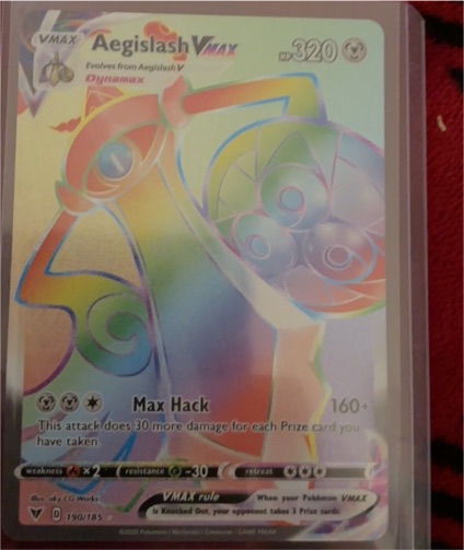 2020 Pokémon SWSH Vivid Voltage #190 Aegislash VMAX — front