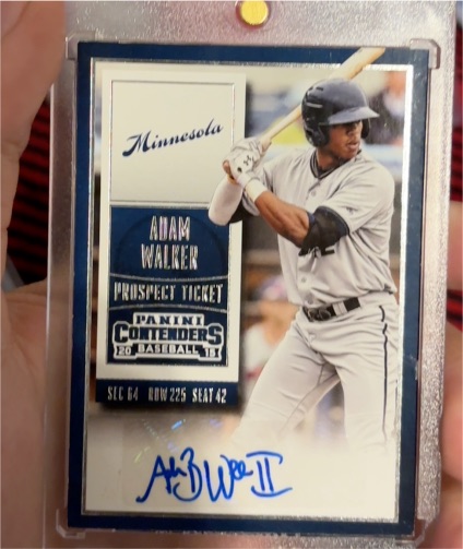 2015 Panini Contenders #2 Adam Walker Prospect Ticket — front