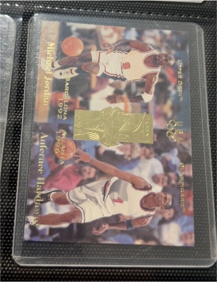 1996 Upper Deck Olympicard #134 Michael Jordan / Anfernee Hardaway — front