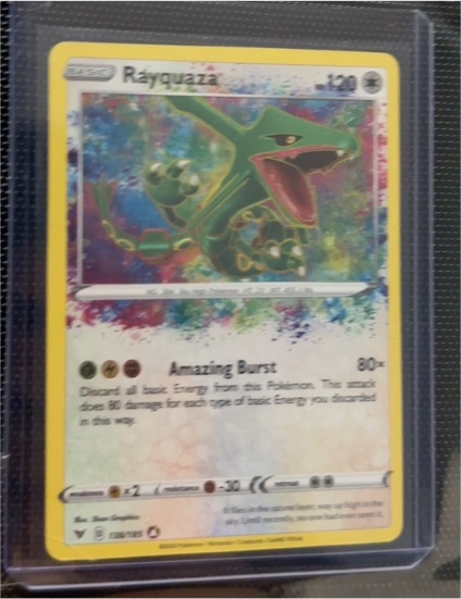 2020 Pokémon Sword & Shield Vivid Voltage #138 Rayquaza Amazing Rare Holo — front