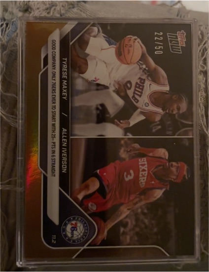 2024-25 Topps Trio #11/2 Tyrese Maxey / Allen Iverson — front
