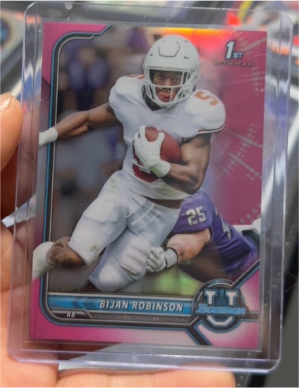 2022 Bowman University Chrome Pink Refractors #31 Bijan Robinson — front
