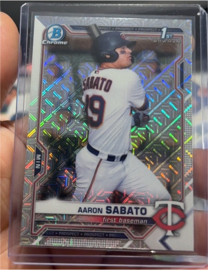 2021 Bowman Chrome #BCP-125 Aaron Sabato — front