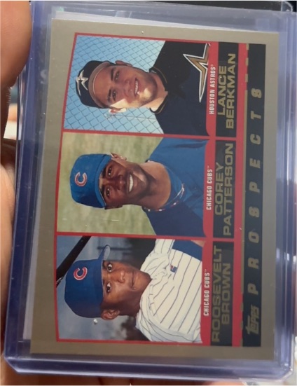 2000 Topps #207 Lance Berkman / Corey Patterson / Roosevelt Brown — front