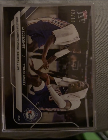 2025 Topps Now #32 VJ Edgecombe & Tyrese Maxey — front