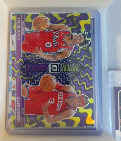 2024-25 Donruss Optic #3 Tyrese Maxey/Allen Iverson Optical Illusions — front