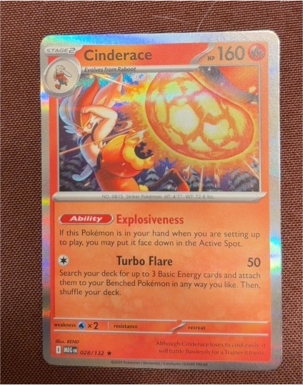 2025 Pokémon Mega Evolution #028 Cinderace — front
