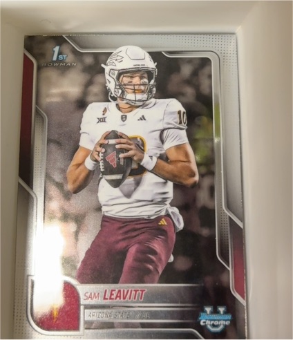 2025 Bowman University Chrome #195 Sam Leavitt — front