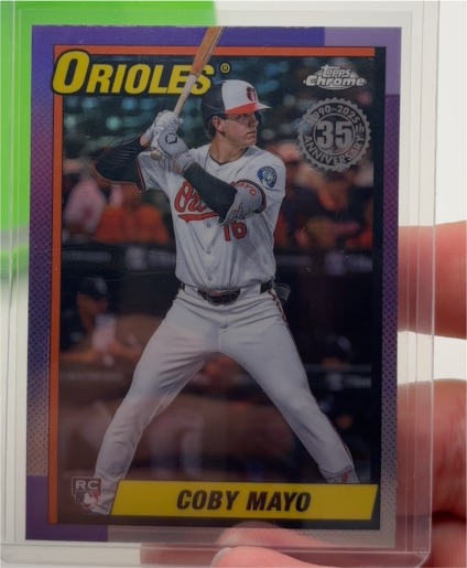 2025 Topps Chrome 1990 35th Anniversary #90CB-17 Coby Mayo — front