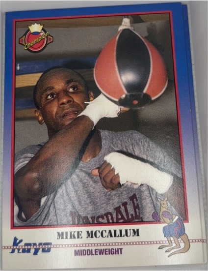 1991 Kayo #129 Mike McCallum — front