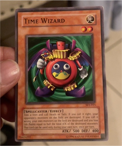 1996 Yu-Gi-Oh! SDJ-015 Time Wizard — front
