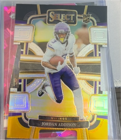 2023 Panini Select #66 Jordan Addison Concourse Die Cut Rookie Vikings — front