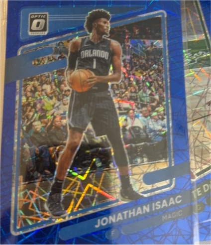 2021-22 Donruss Optic #48 Jonathan Isaac Blue Velocity — front