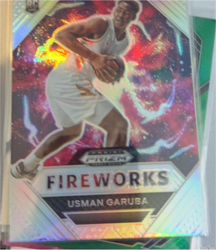 2021-22 Panini Prizm Draft Picks #14 Usman Garuba Fireworks — front