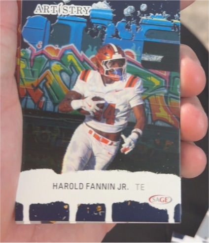 2025 Sage Artistry Football #30 Harold Fannin Jr. — front