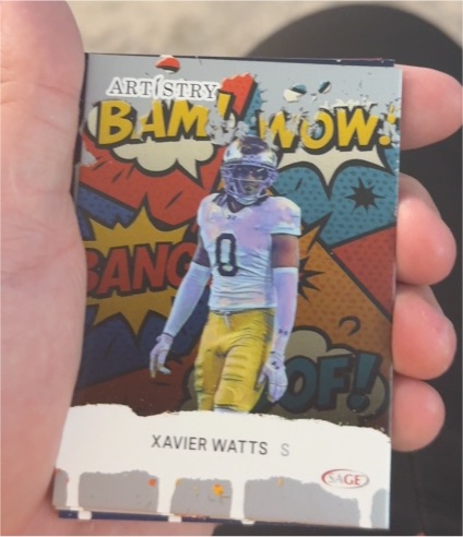 2025 Sage Artistry Football Red BAM! WOW! #68 Xavier Watts — front