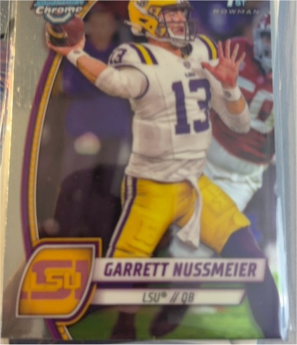 2024 Bowman University Chrome #5 Garrett Nussmeier — front