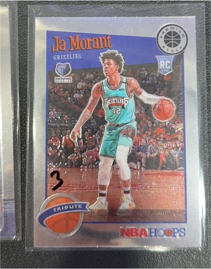 2019-20 Panini NBA Hoops Premium Stock Tribute #297 Ja Morant Rookie — front