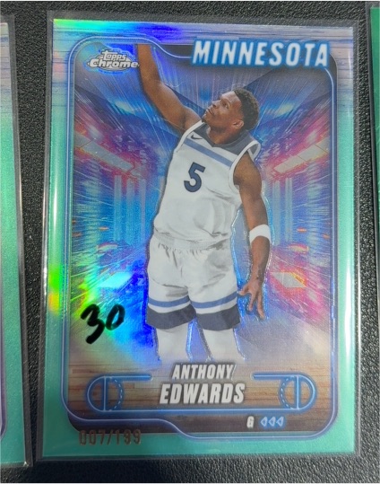 2024-25 Topps Chrome #77 Anthony Edwards — front