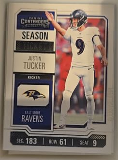 2023 Panini Contenders Season Ticket #7 Justin Tucker — front