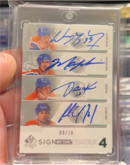 2013-14 SP Authentic Sign of the Times 4 Ryan Smyth/Mike Ricci/Daniel Briere/Mike Gartner — front
