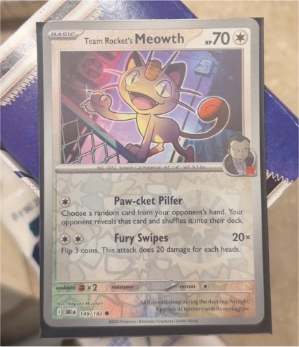 2025 Pokemon SV10: Destined Rivals #149 Team Rocket's Meowth — front