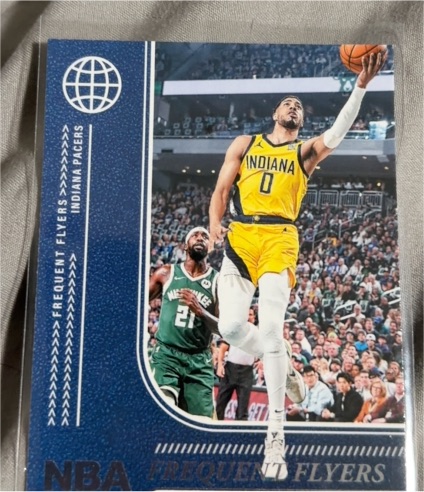 2024-25 Panini NBA Hoops Frequent Flyers #7 Tyrese Haliburton — front