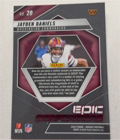 2025 Panini Mosaic Football #20 Jayden Daniels — front