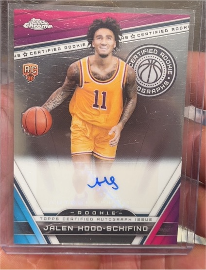 2023-24 Topps Chrome #CRA-JHS Jalen Hood-Schifino Certified Rookie Autograph — front