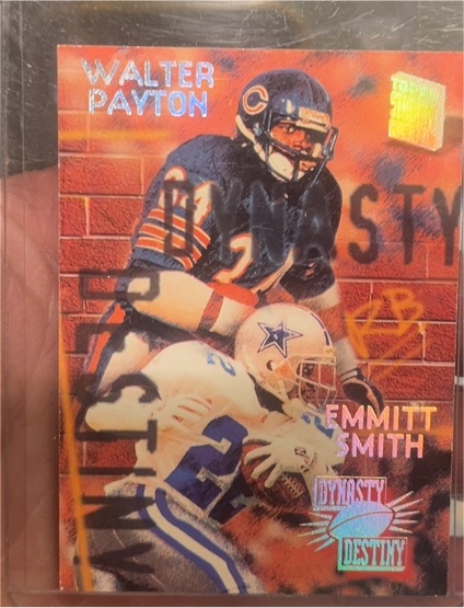 1994 Topps Stadium Club #1 Walter Payton / Emmitt Smith Dynasty and Destiny — front