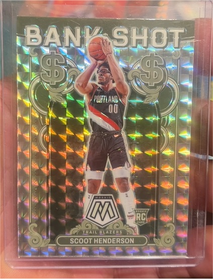 2023-24 Panini Mosaic #18 Scoot Henderson Bank Shot Mosaic Prizm Rookie Card — front