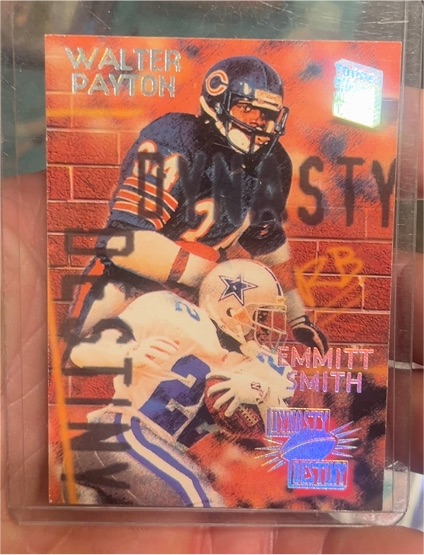 1994 Topps Stadium Club #1 Walter Payton / Emmitt Smith Dynasty and Destiny — front