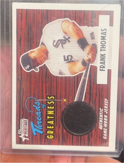 2004 Bowman Heritage Threads of Greatness #TG-FT Frank Thomas — front