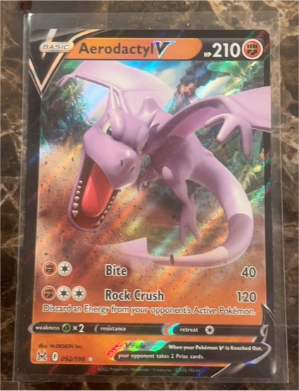 2022 Pokémon Sword & Shield Lost Origin #092 Aerodactyl V — front
