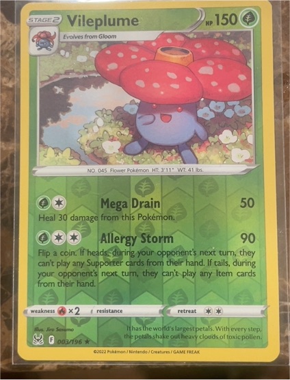 2022 Pokémon SWSH11: Lost Origin #003 Vileplume — front