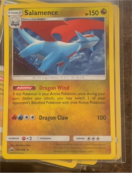 2018 Pokemon Celestial Storm #106 Salamence — front