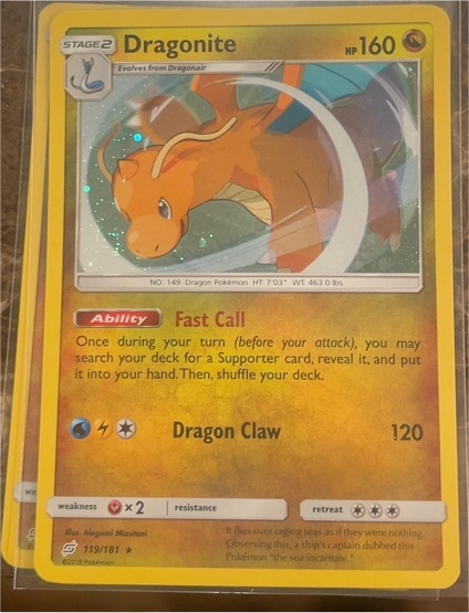 2019 Pokemon Sun & Moon Team Up #119 Dragonite — front